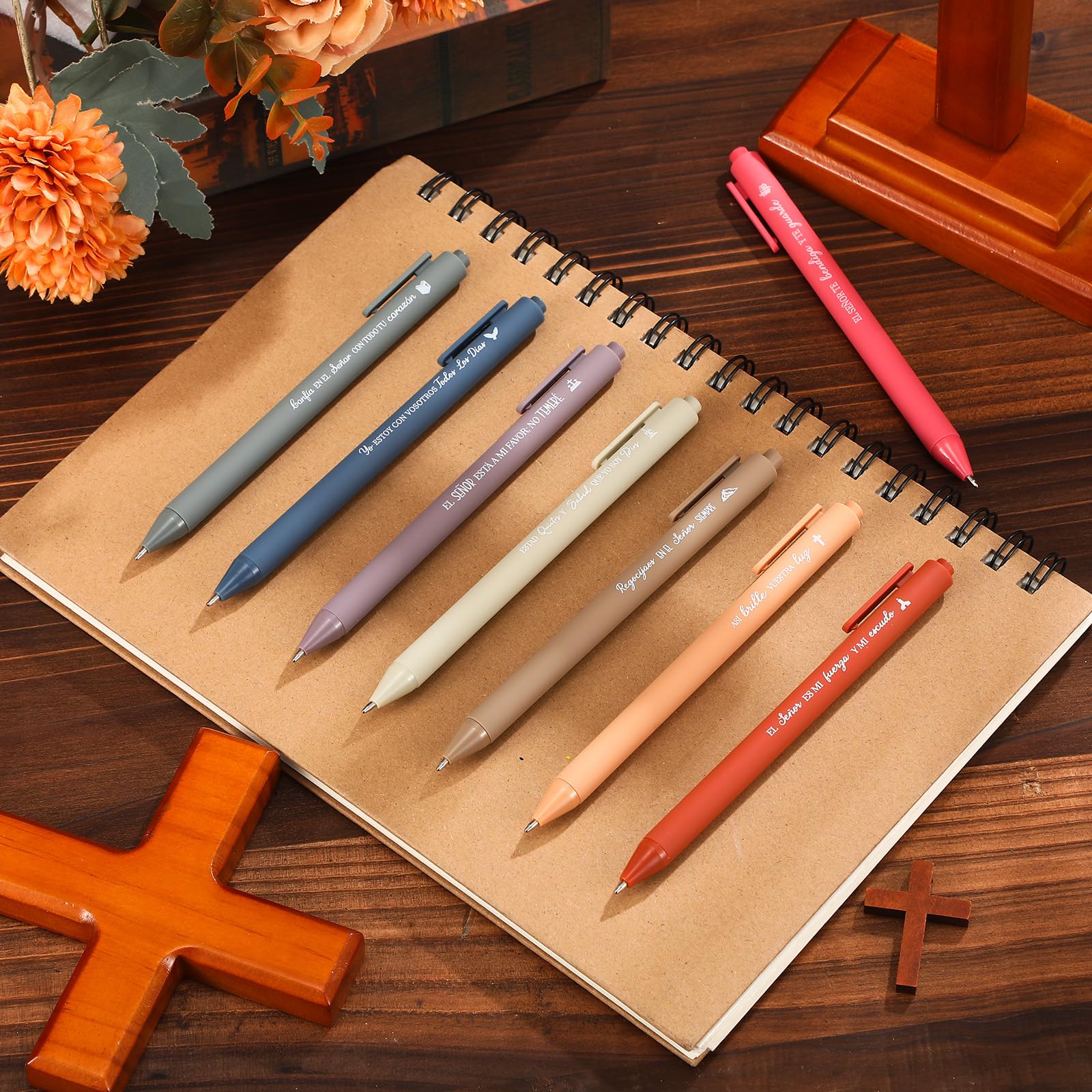 Sayglossy 80 Pcs Spanish Bible Verse Pens Christian Ballpoint Pens Inspirational Quotes Writing