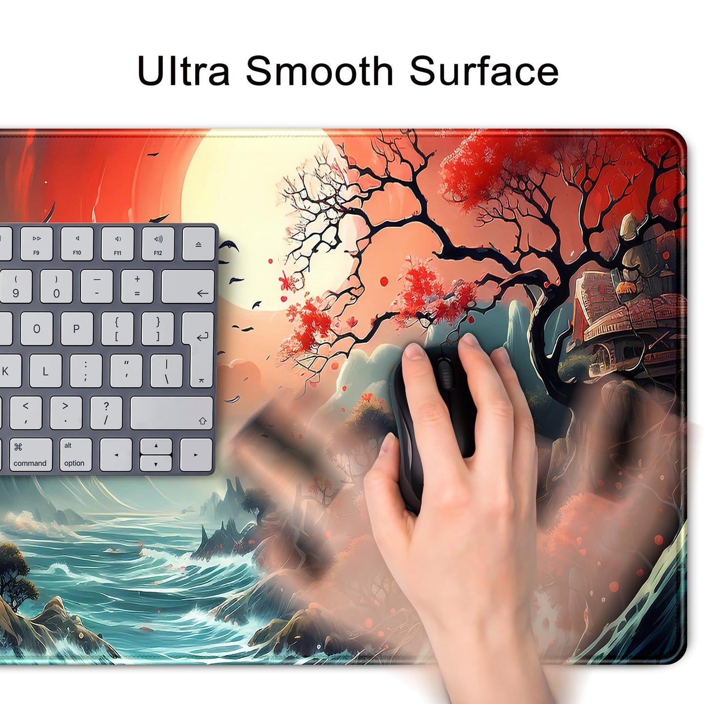 Japanese Desk Mat Extended Gaming Mousepad Japan Large Mouse Pad XL Oceanic Passage Aesthetic Desk
