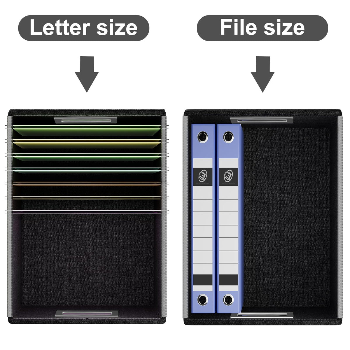Huolewa File Organizer Box with Lids, Collapsible File Folder Organizer