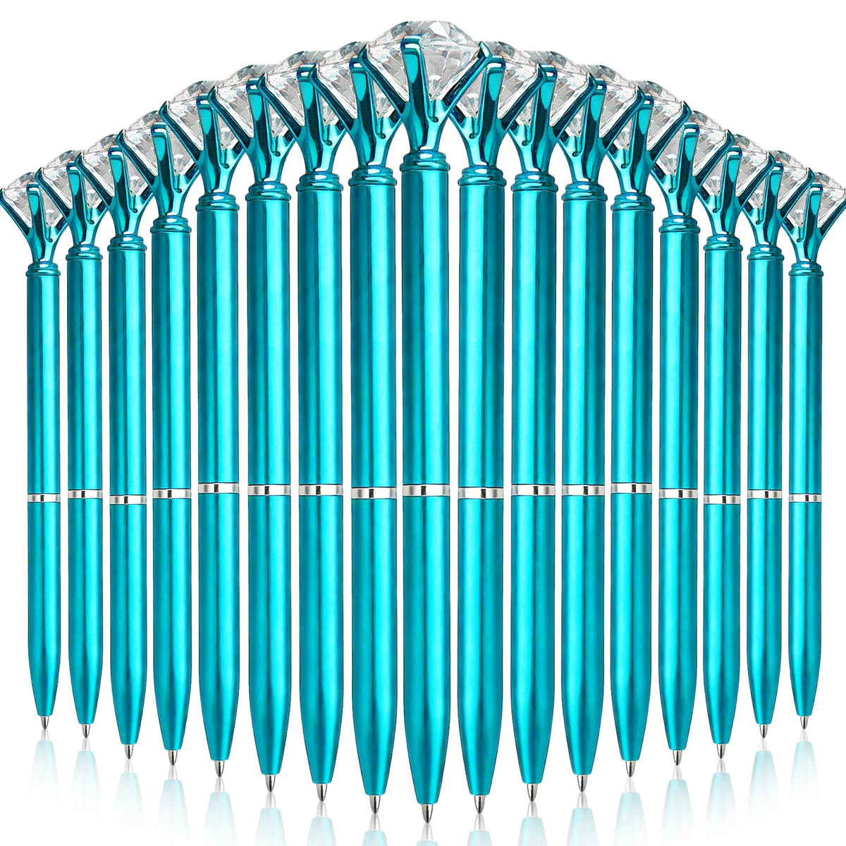 EVNEED 50pcs Big Diamond Pens,Bridal Shower Pen with Black Ink Cute Ballpoint Pen Beautiful Wedding