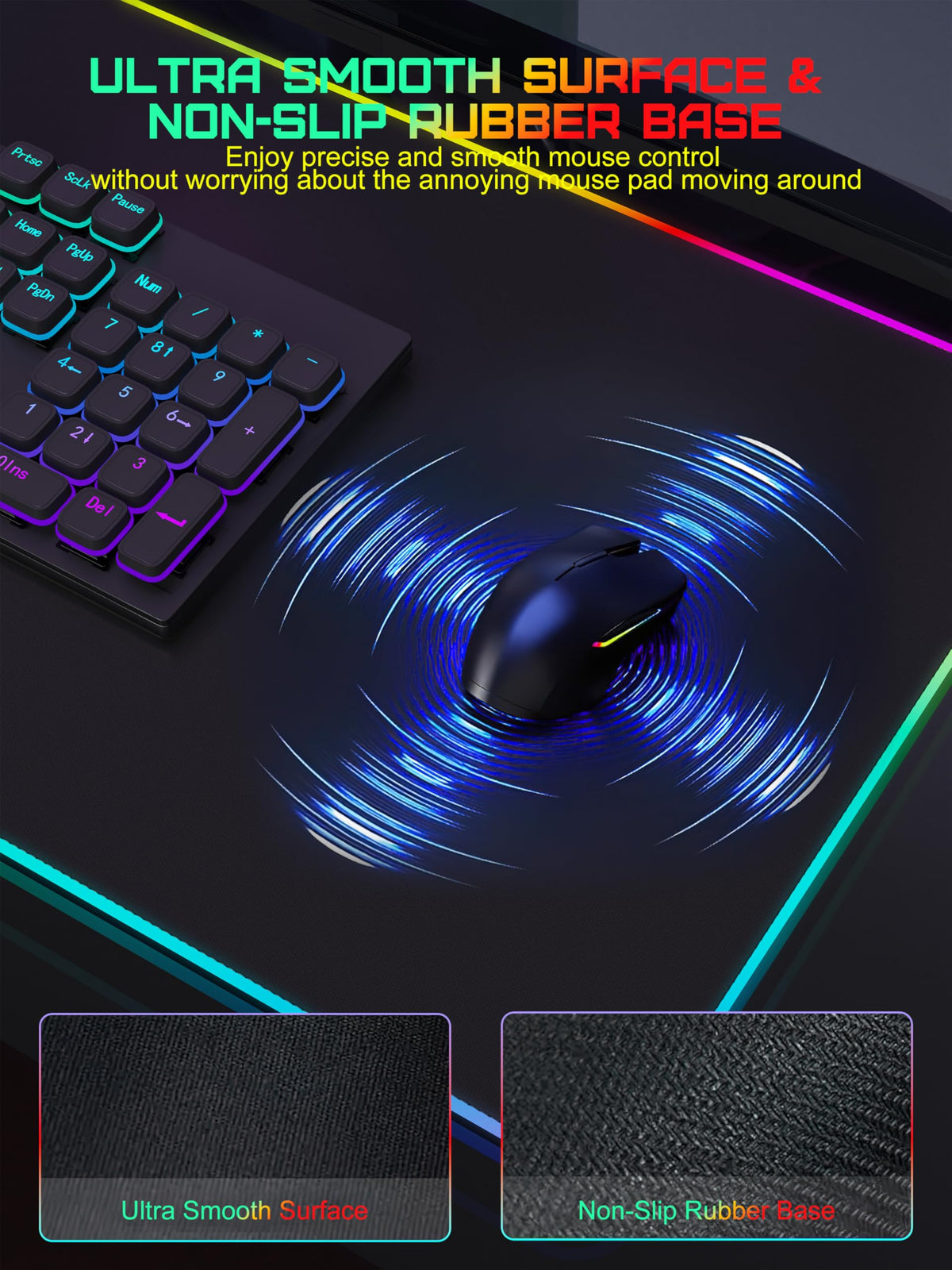 Mouse Pad with Wireless Charging, 31.5" x 15.75" XXL Large Desk Mat