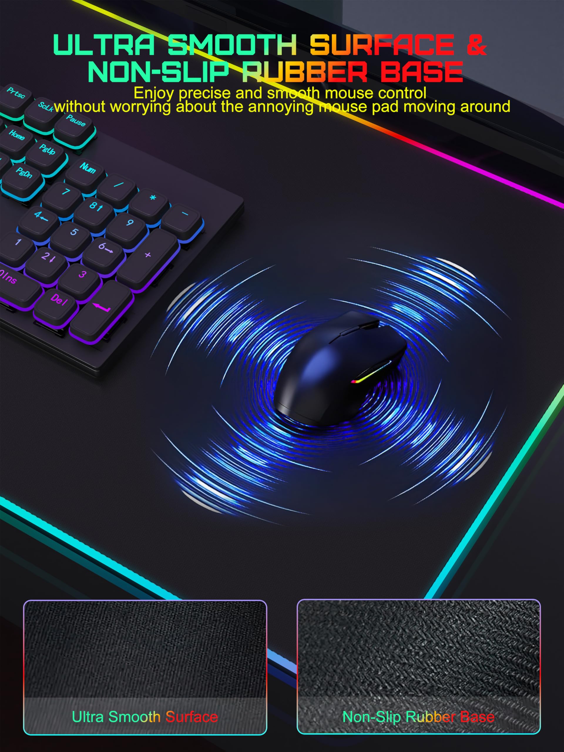 Mouse Pad with Wireless Charging, 31.5" x 15.75" XXL Large Desk Mat