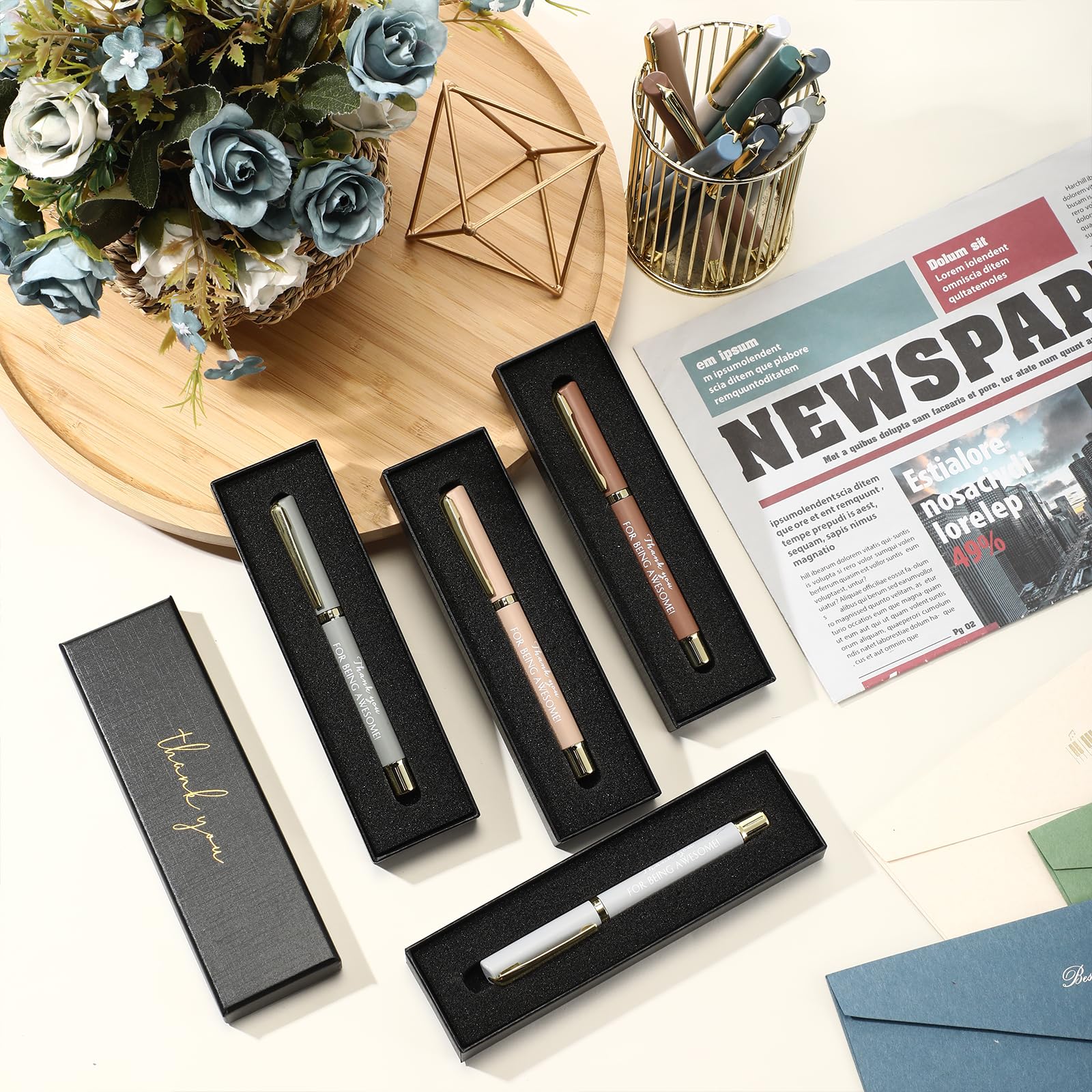PerKoop 10 Sets Thank You Gifts, Appreciation Pens with Boxes for Men Women
