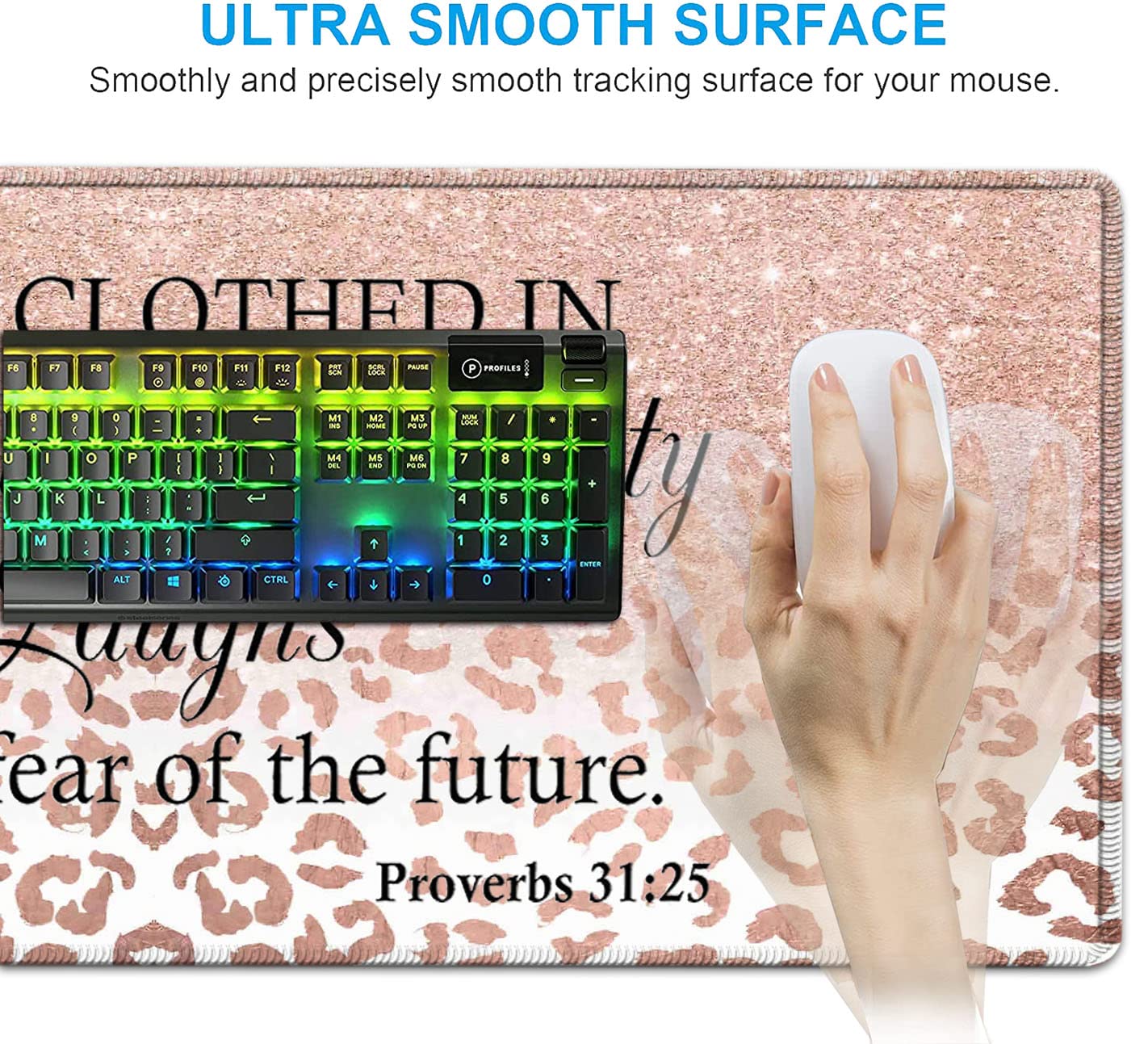Large Mouse Pad, Office Desk Pad,Laptop Desk Table Protector Writing Mat, Ergonomic Extended Pink