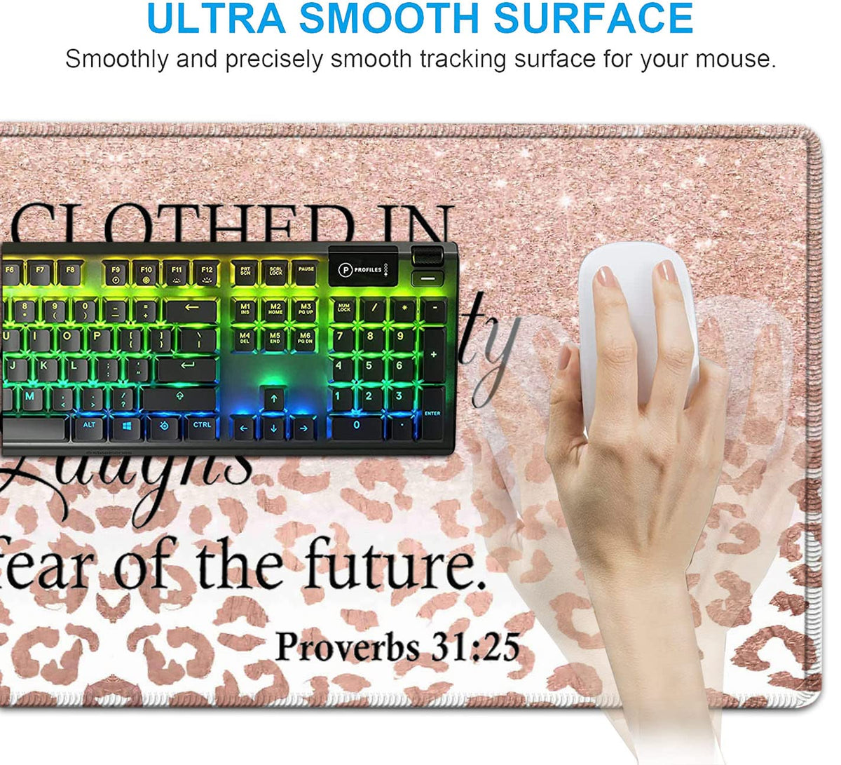 Large Mouse Pad, Office Desk Pad,Laptop Desk Table Protector Writing Mat, Ergonomic Extended Pink