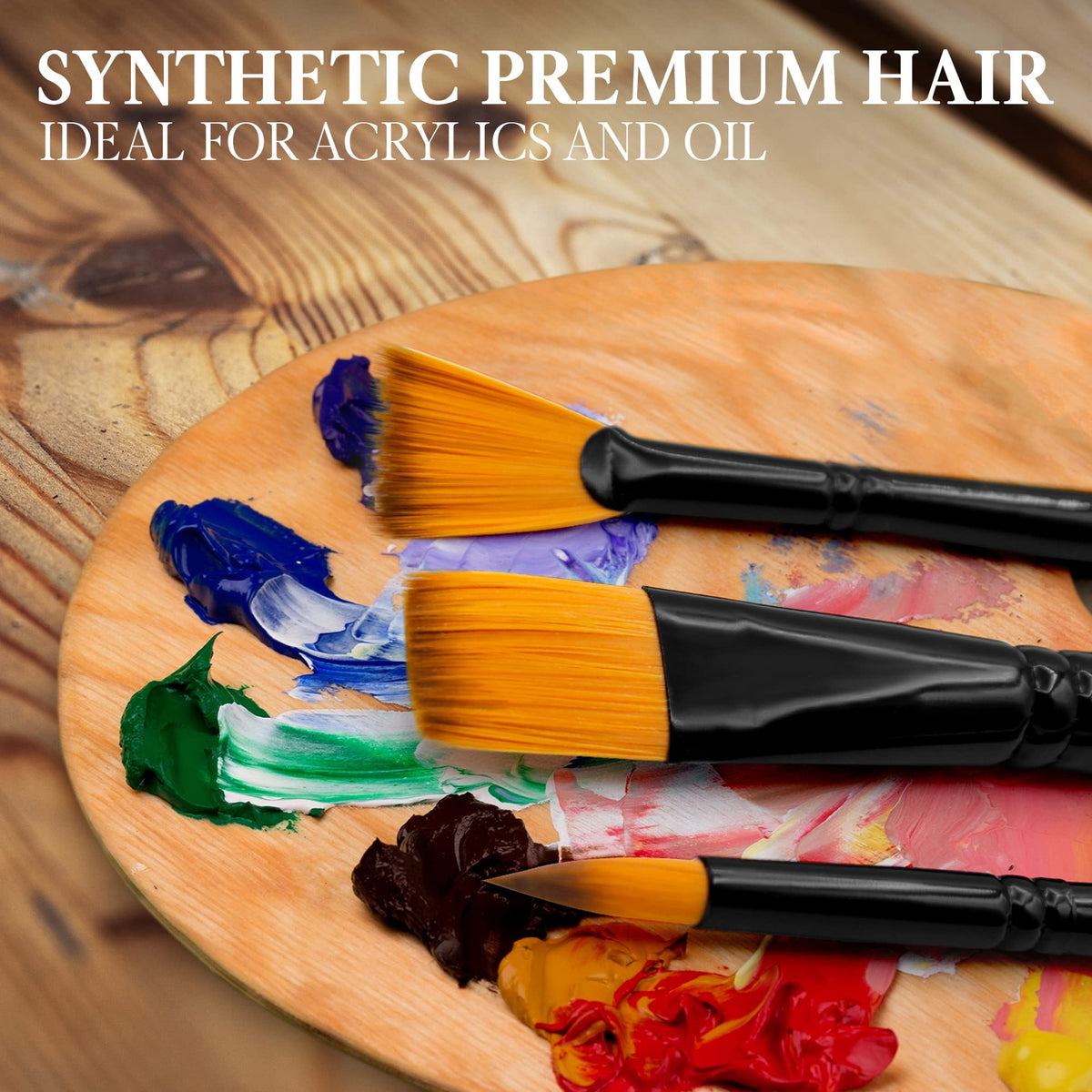 Pinturale Arts Set of 12 Acrylic Paint Brushes Professional | Acrylic & Oil Masters | Oil Painting