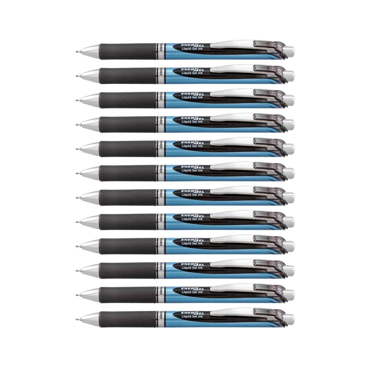 Pentel EnerGel RTX Retractable Gel Ink Pen, Medium Point, Needle Tip, Black Ink, Box of 12 (BLN77-A)