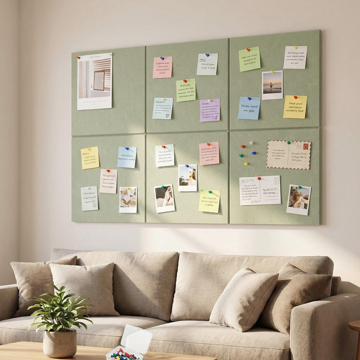 Large Cork Board 36" x 24", 6 Pack Felt Bulletin Board, Pin Boards