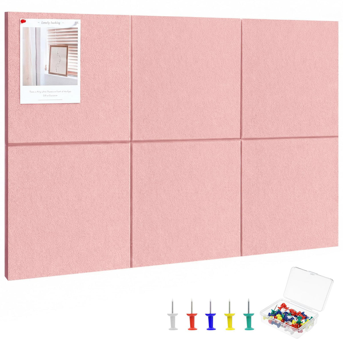 Large Cork Board 36" x 24", 6 Pack Felt Bulletin Board, Pin Boards