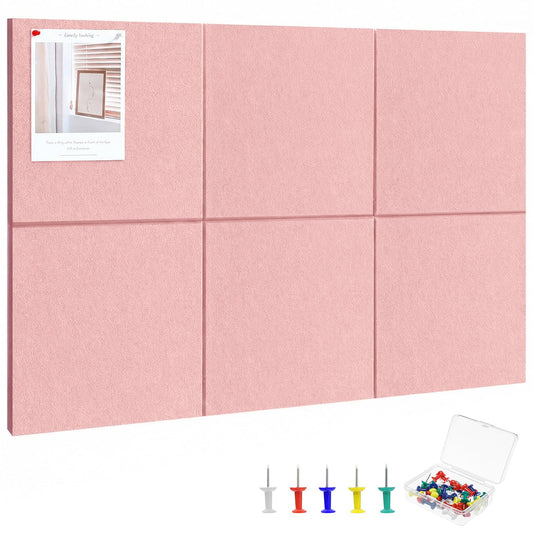 Large Cork Board 36" x 24", 6 Pack Felt Bulletin Board, Pin Boards