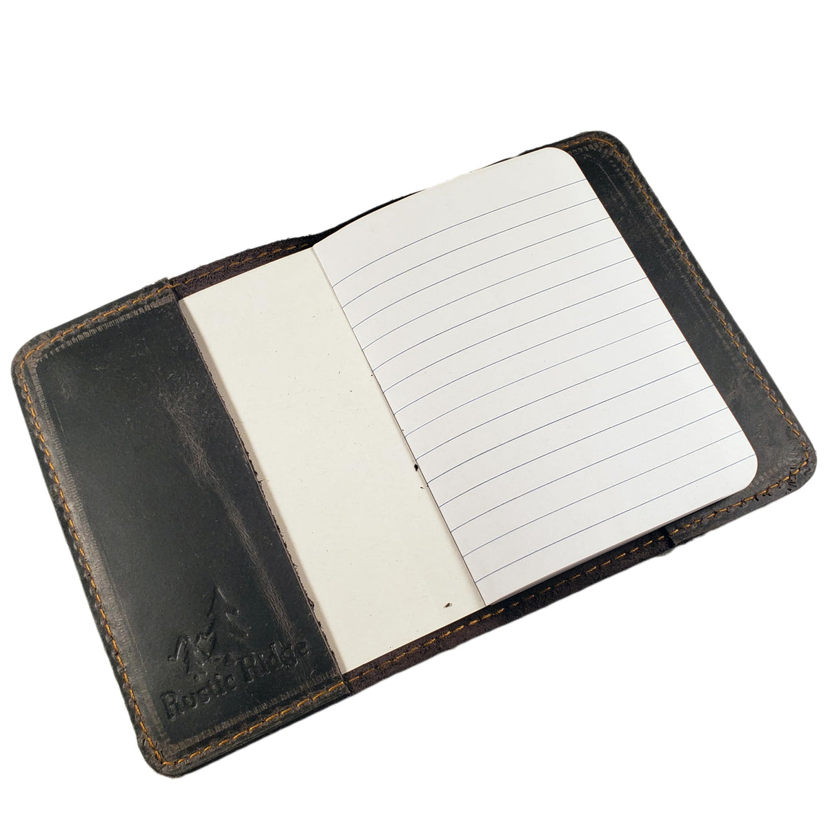 Rustic Ridge Leather Refillable Leather Pocket Notebook - Mini Composition Cover - Fits Standard