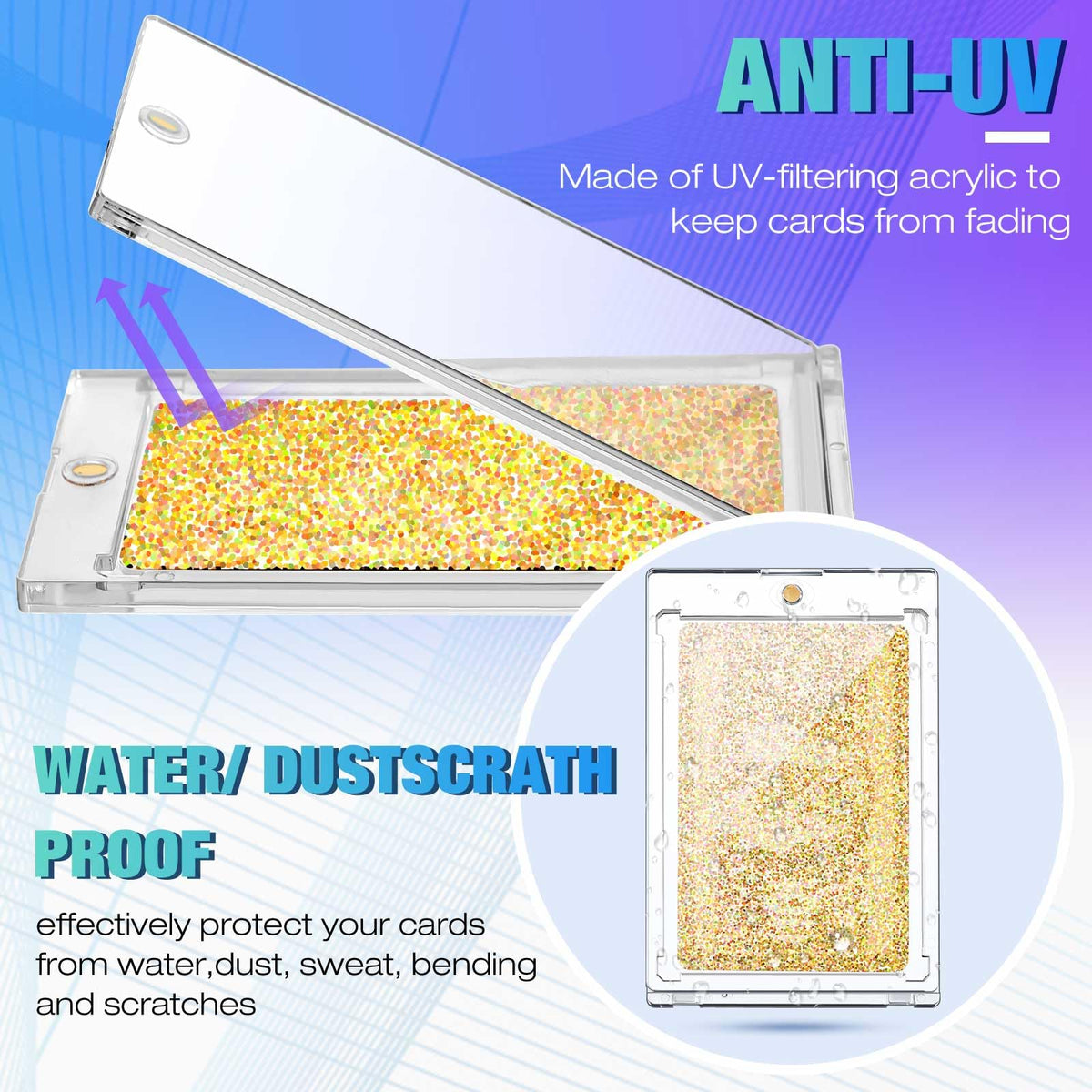 SATINIOR 60 Pcs Clear 100 Pt Magnetic Card Holders for Trading Cards