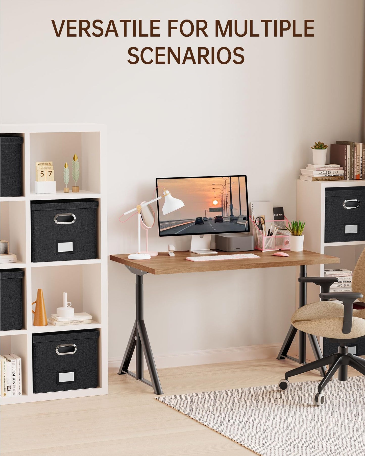 Oterri File Organizer, File Box, File Cabinet for Letter File Folder Storage, Hanging File