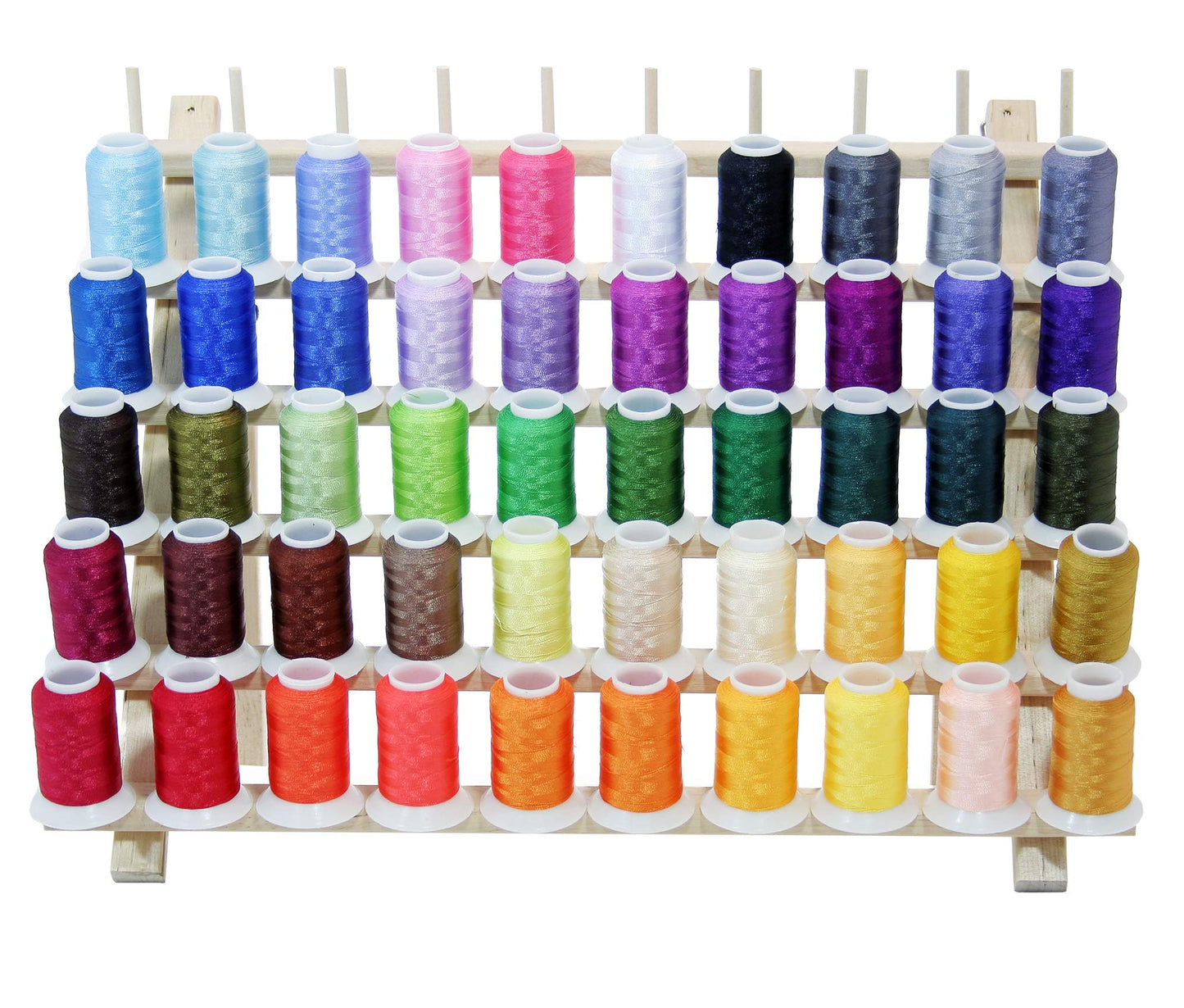 New ThreadNanny Wooden Thread Rack for Sewing - Quilting - Embroidery Spools and Mini Cones (60