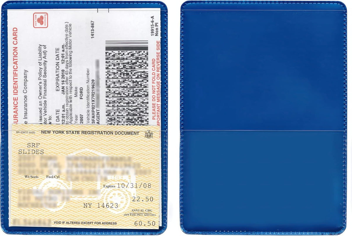 StoreSMART® - Metallic Blue-Back Auto Insurance & ID Card Holders - 20 Pack - RFS20-MB20