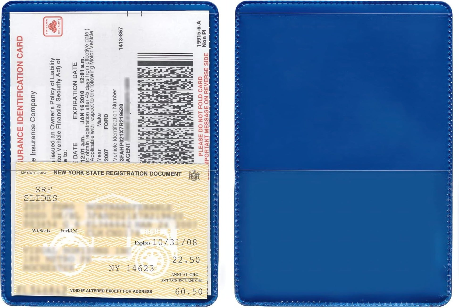 StoreSMART® - Metallic Blue-Back Auto Insurance & ID Card Holders - 20 Pack - RFS20-MB20
