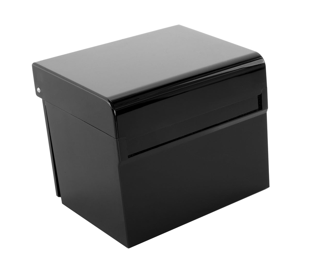 OSCO Black Hi-Gloss Plastic Index Box, Small, A to Z Divider Tabs, 100 Lined Note Cards, 5" x 3"