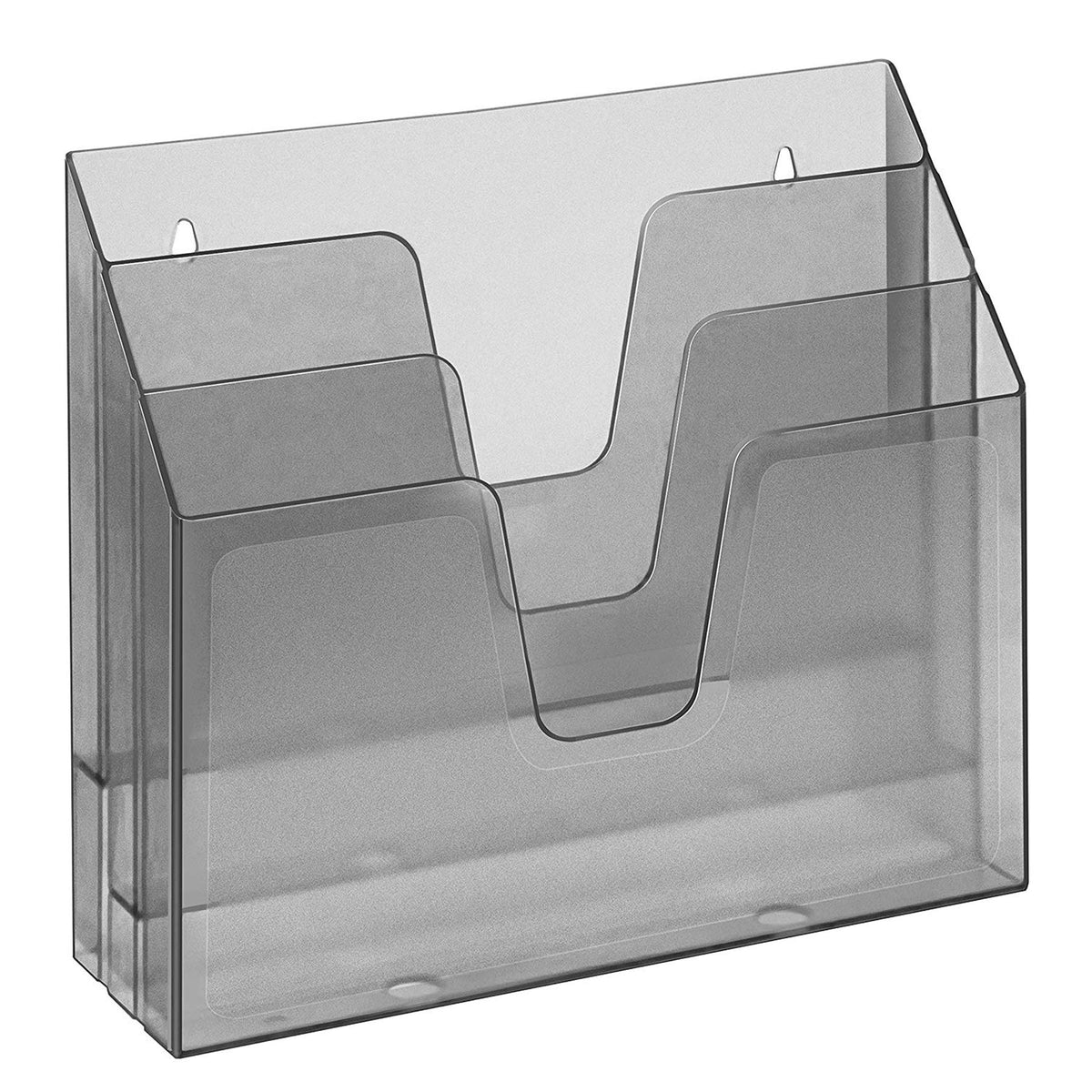 Acrimet Horizontal Triple File Folder Organizer Sorter, Letter, Clear Gray
