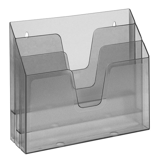 Acrimet Horizontal Triple File Folder Organizer Sorter, Letter, Clear Gray