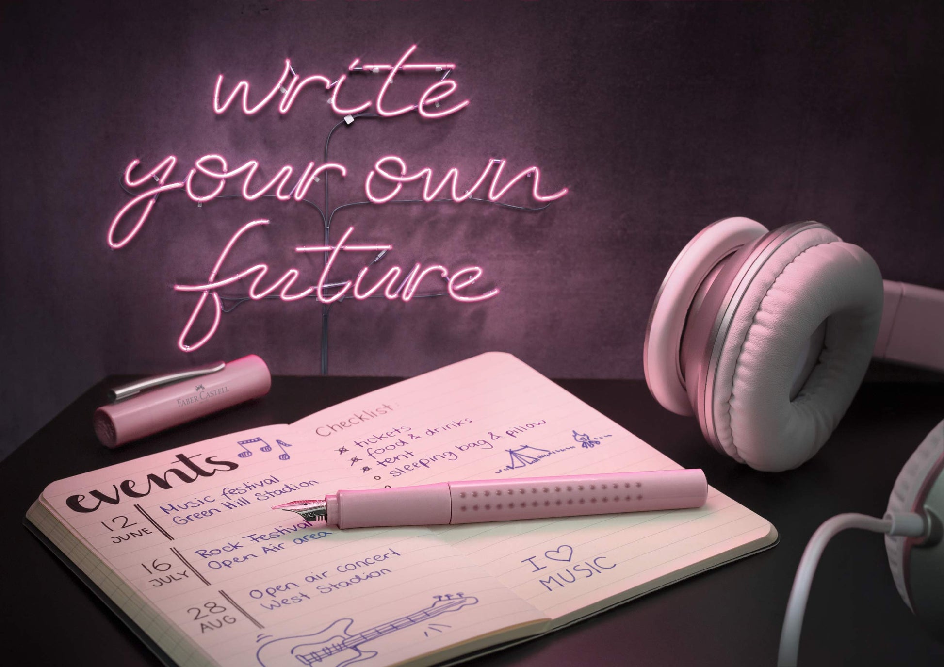 Faber-Castell Grip 2010 Harmony Fountain & Ballpoint Pen Gift Set - Coconut Milk: Fountain Pen Set