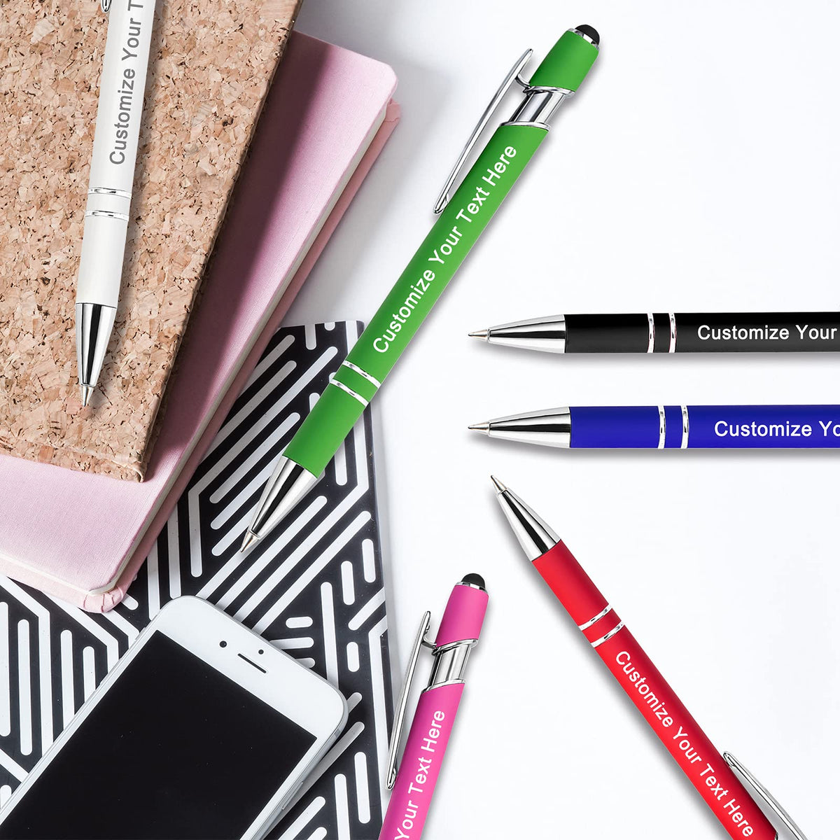 Qingxily Up to 300 Pcs Custom Pens Bulk Personalized Pens with Free Engraving Customized Stylus