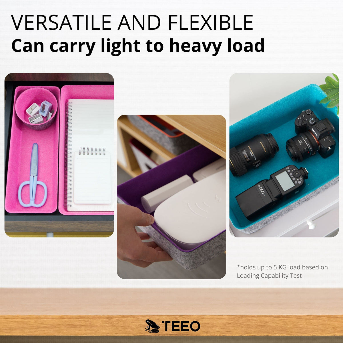 Teeo - Desktop Storage Drawers - Makeup Organizer Drawers - Office Drawer Organizer Tray - Pink