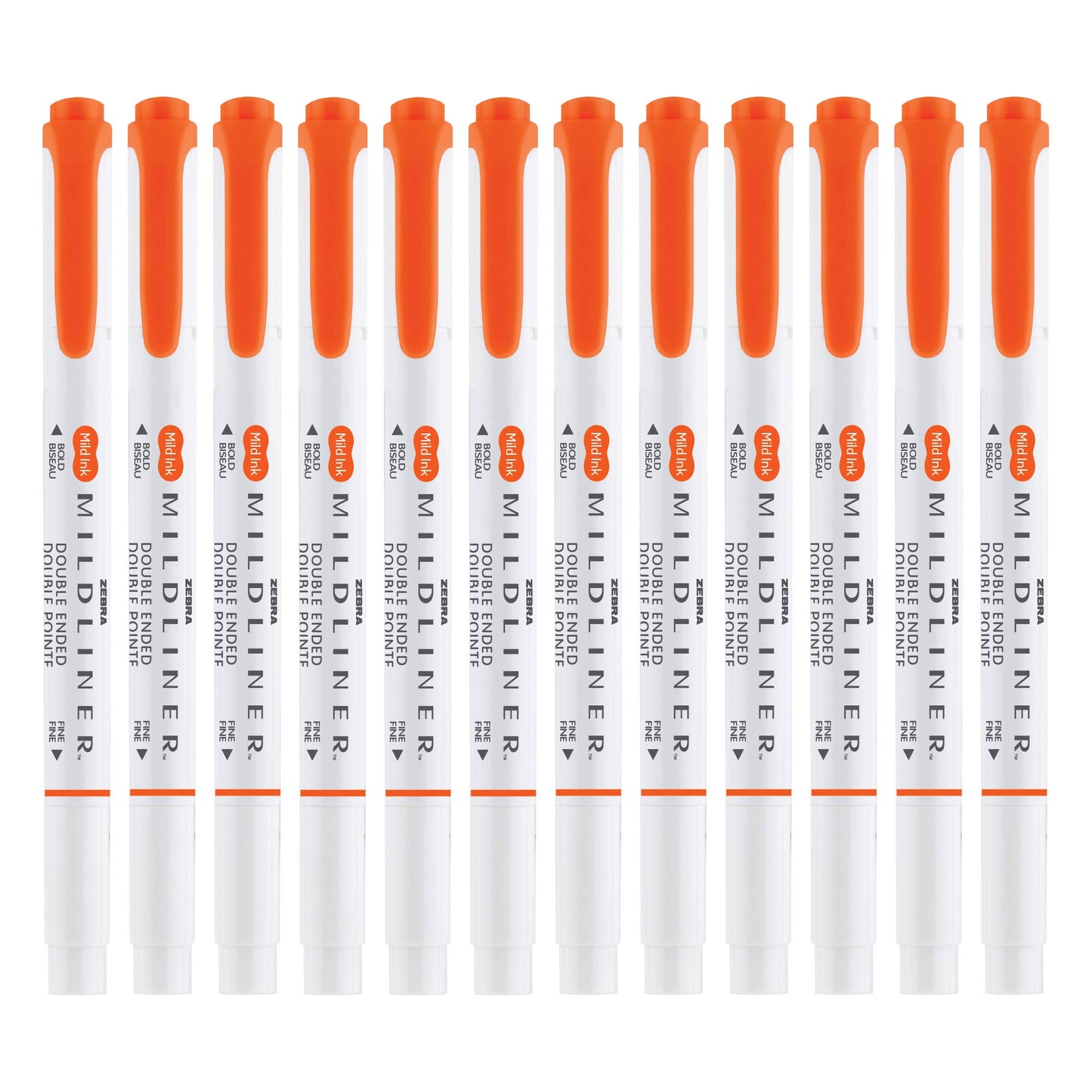 Zebra Pen MILDLINER No Bleed Highlighter, Marigold Color, Dual Tip, 12-Pack