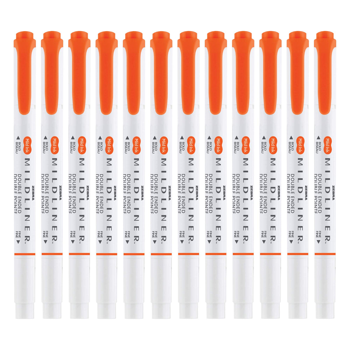Zebra Pen MILDLINER No Bleed Highlighter, Marigold Color, Dual Tip, 12-Pack