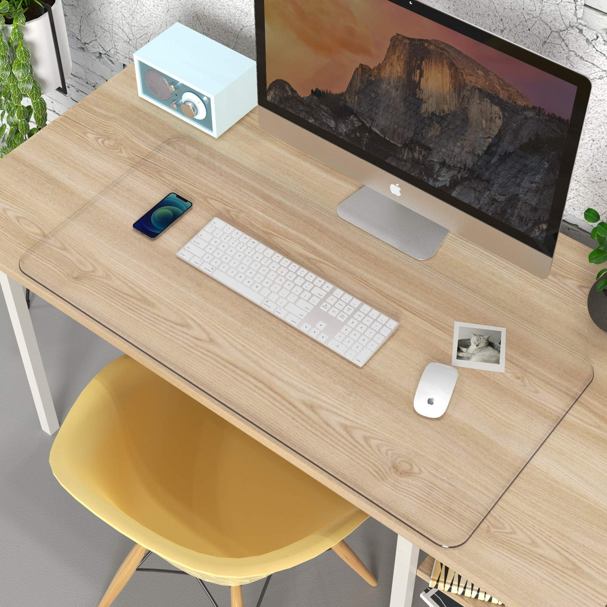 Oterri Clear Writing Desk Pad, 36’’x24” Heat Resistant Waterproof PVC Round Edge Durable Desk