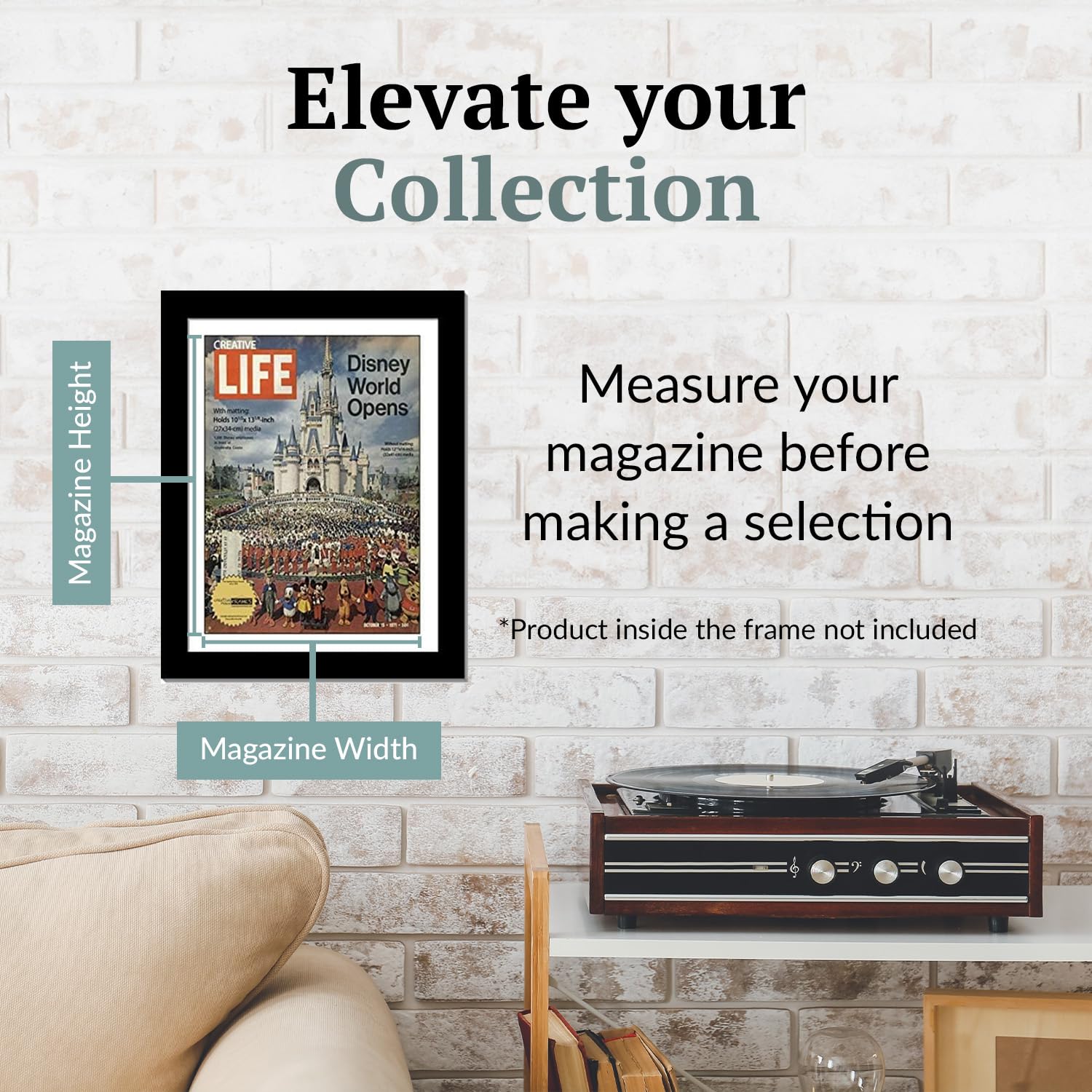 Creative Picture Frames 10.5 x 13.12 Magazine Frame with Full-Strength Glass, Holds Up To A 1/4"