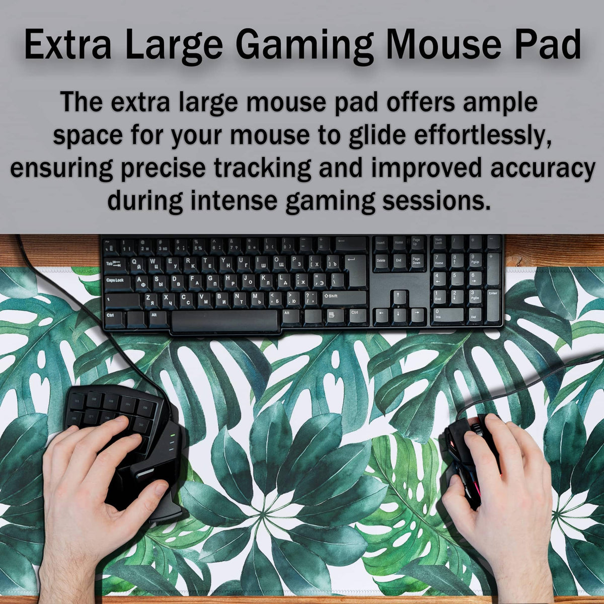 Samgula Large Mouse Pad Green Desktop Mat, Gaming Mouse Pads Computer Mats, Full Desk Mat