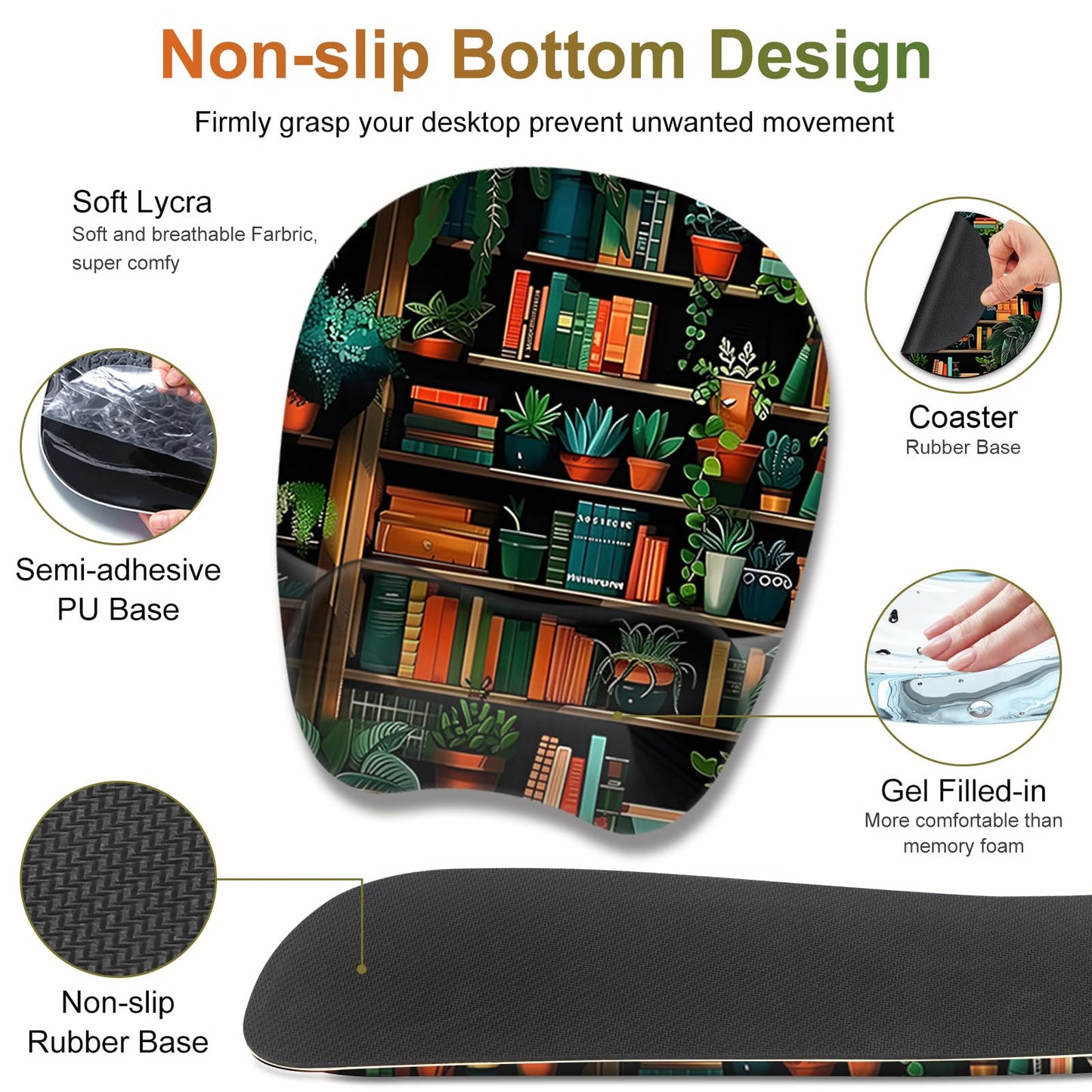 Mouse Pad with Wrist Support 4 in1 Set, XXL Big Game Mousepad + Keyboard Wrist Rest + Mouse Wrist