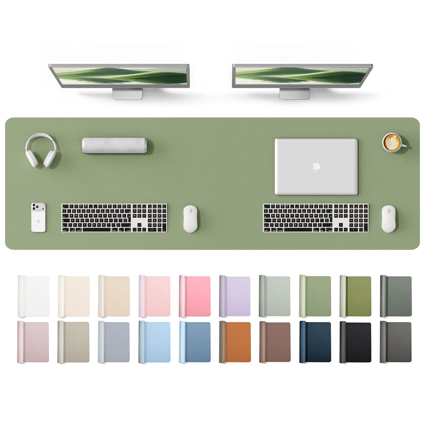 YSAGi Leather Desk Protector, Office Mat, Large Mouse Mat, Non-Slip PU Leather Blotter, Laptop Desk