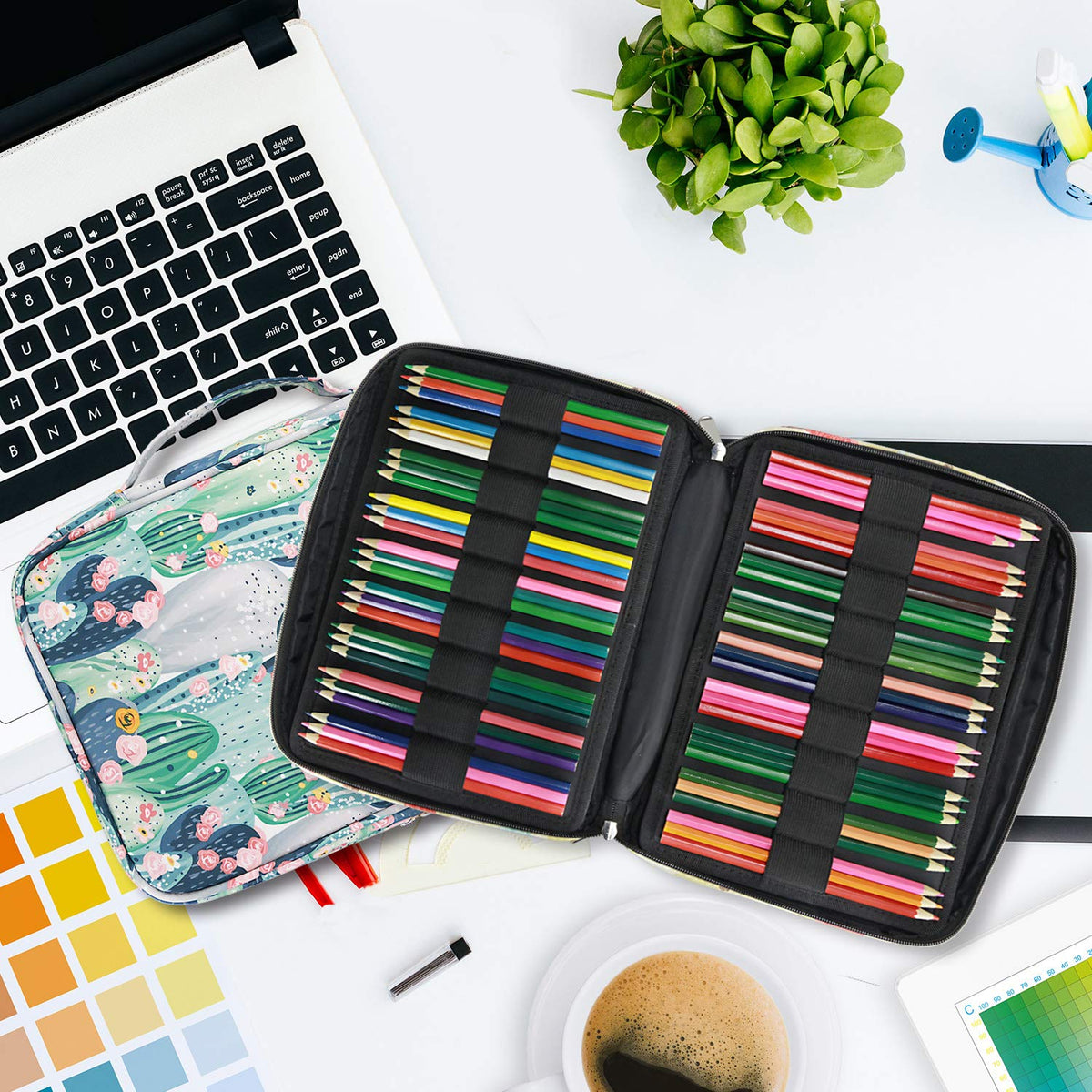 YOUSHARES Colored Pencil Case Holder - Pen Case Organizer with Multilayer Holder for Prismacolor