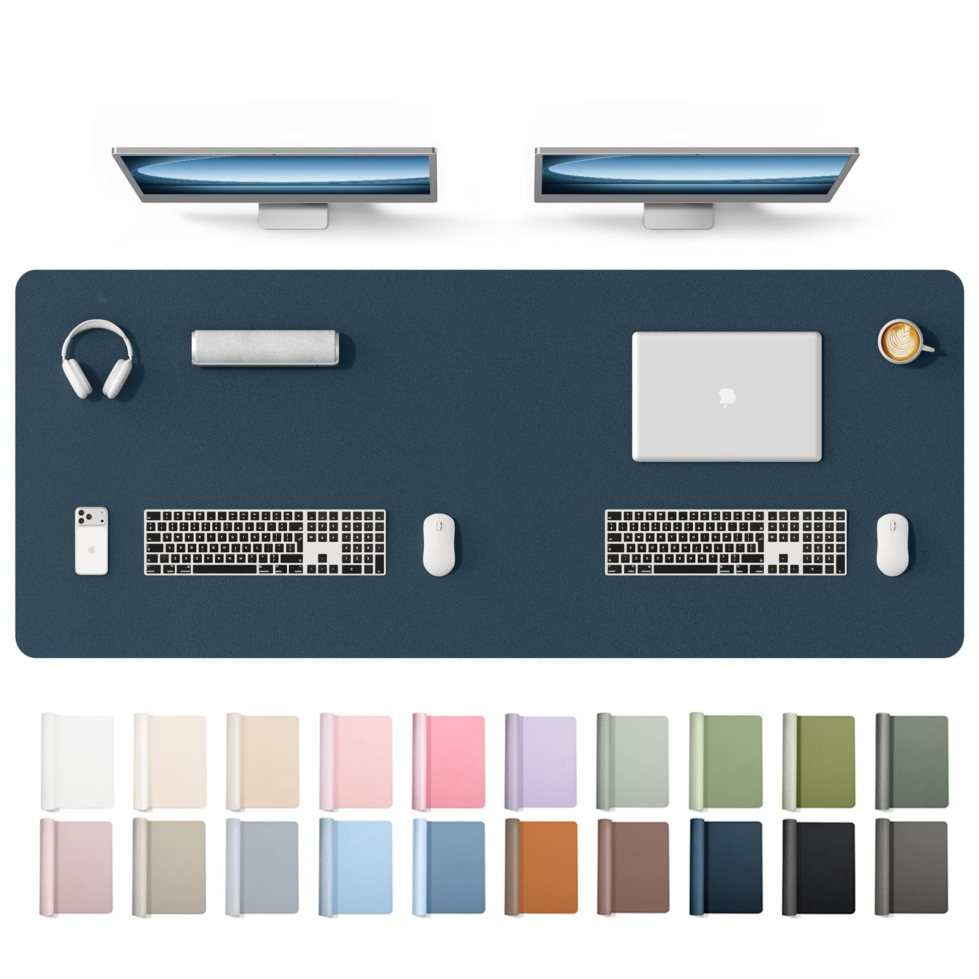 YSAGi Leather Desk Protector, Office Mat, Large Mouse Mat, Non-Slip PU Leather Blotter, Laptop Desk