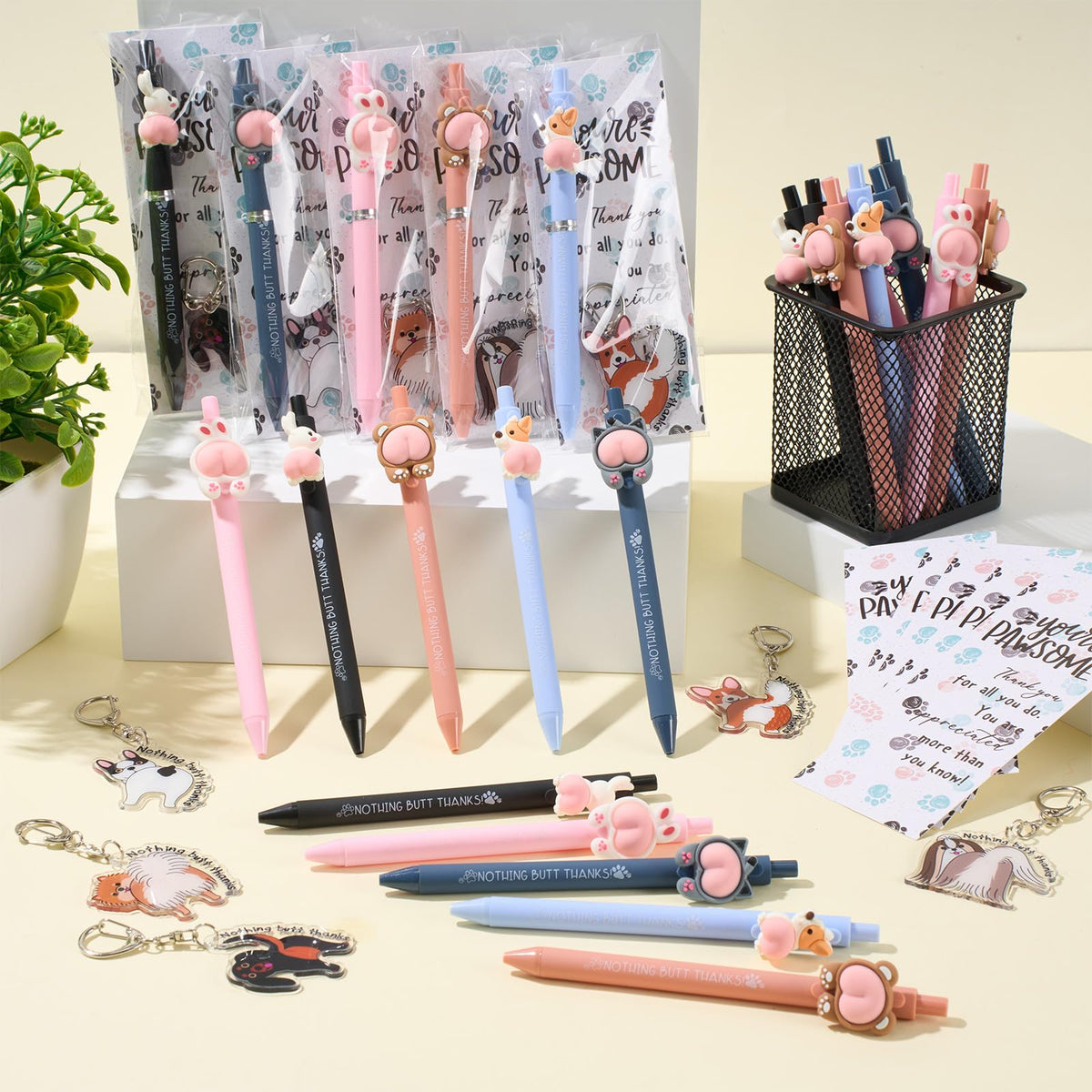 Sayglossy 30 Set Vet Tech Gifts Pens Keychains Cards Veterinary Assistant