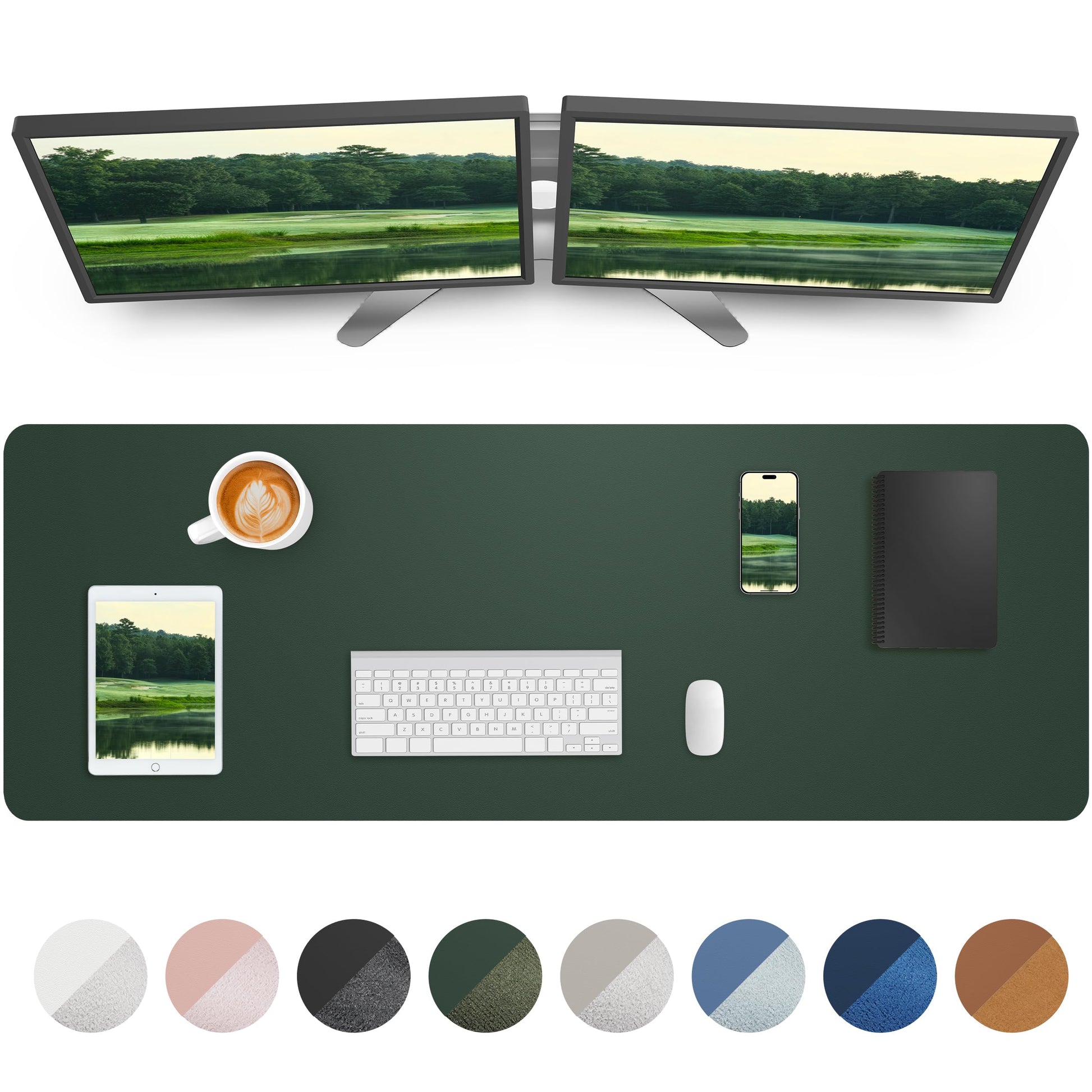 Large Desk Mat,55" x 17"Leather Desk Pad Protector,Large Mouse Pad,Office Desk Mat, Non-Slip PU