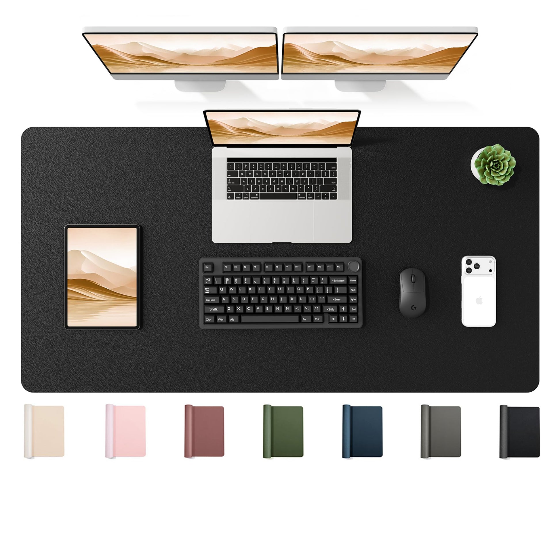 YSAGi 47.2" x 24" Large PU Leather Desk Mat for Keyboard and Mouse - Waterproof Non-Slip Desk Pad