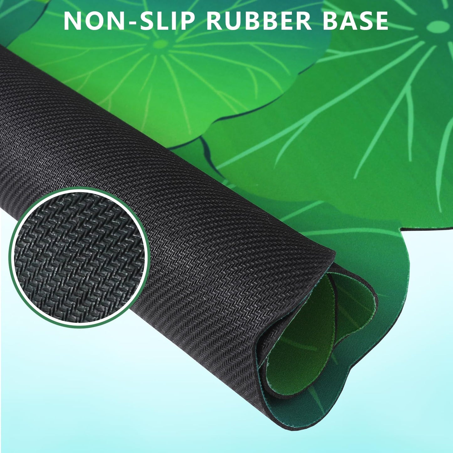 HAOCOO Frog Scalloped Desk Mat, Non-Slip Large Mouse Pad for Office(Green)