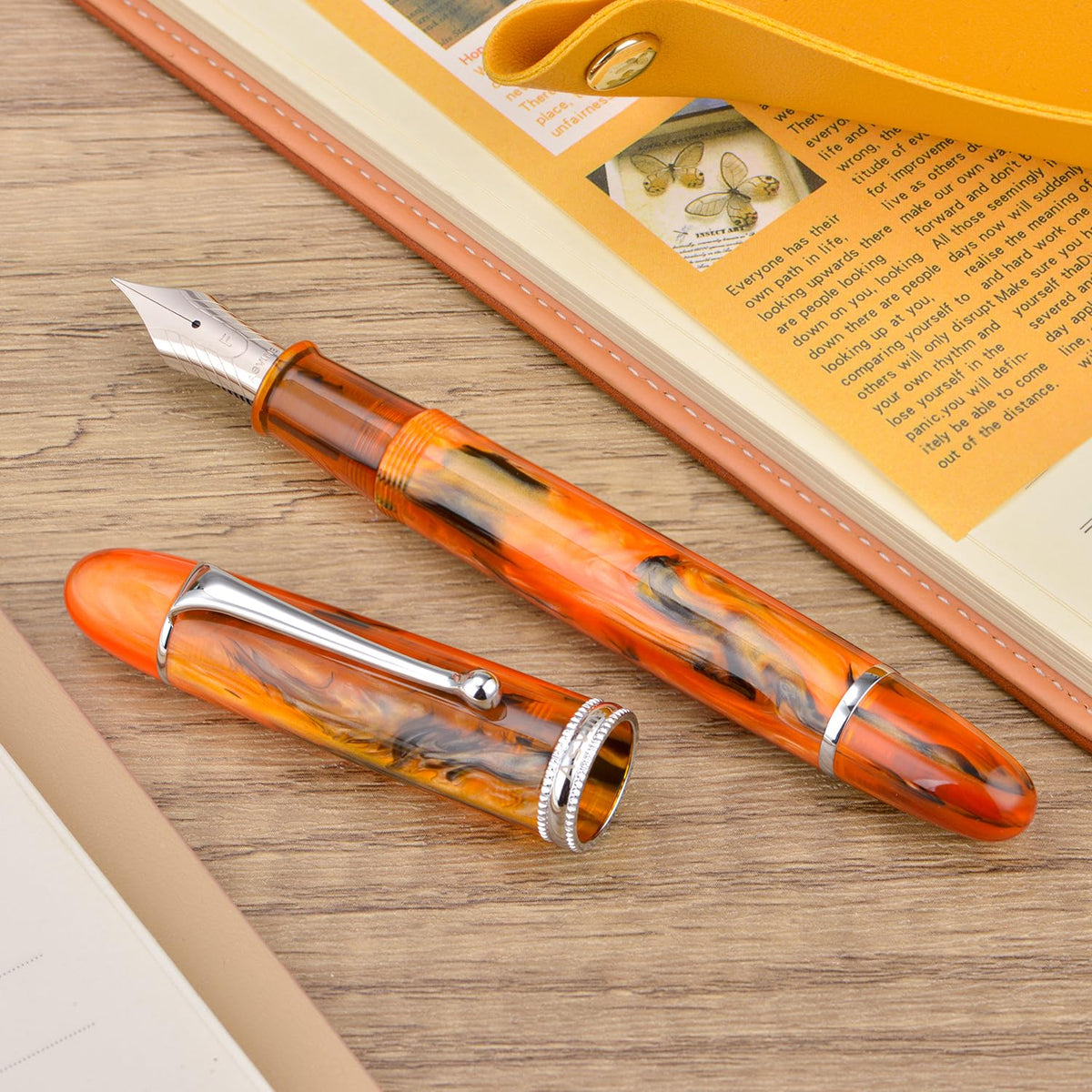 Asvine V800 Fountain Pen -Vacuum Filling System with Large Ink Capacity-Number 8 Stub Nib 1.1mm