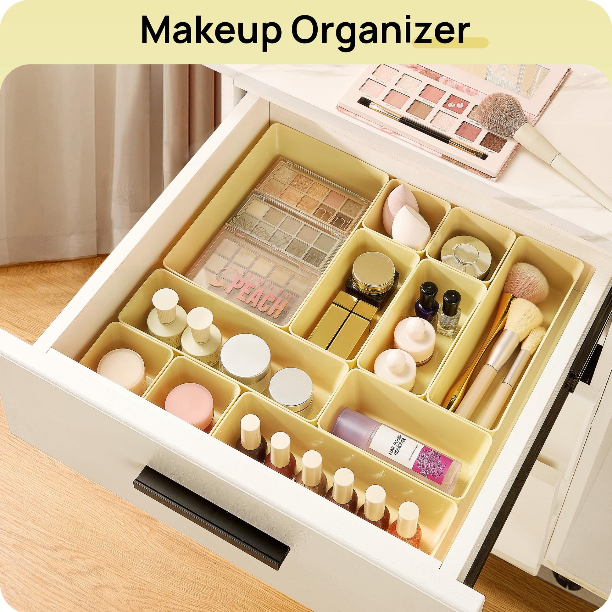 Vtopmart 25 Pack Plastic Drawer Organizers with Non-slip Rubber Pads