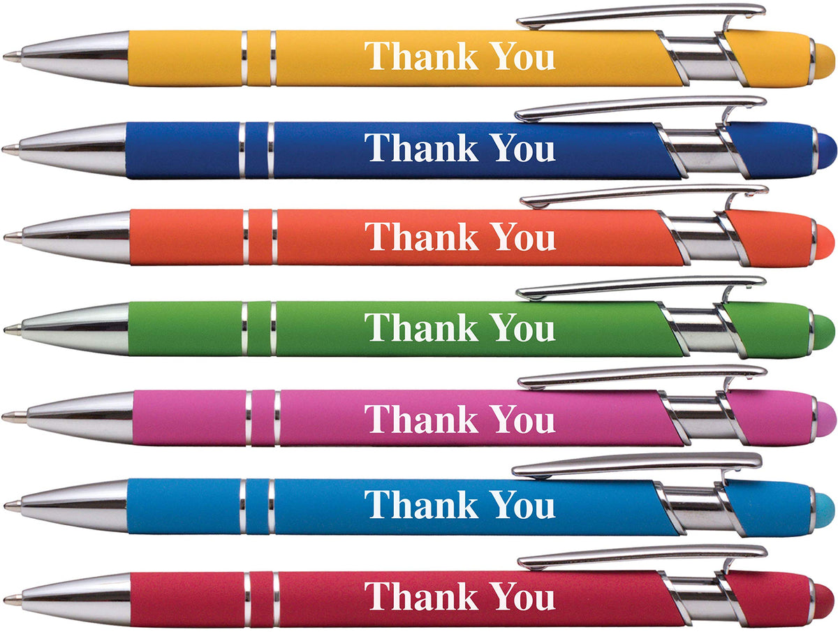 Express Pencils Thank You Premium Gift Stylus Pens For All TouchScreen Devices - Metal Soft Touch