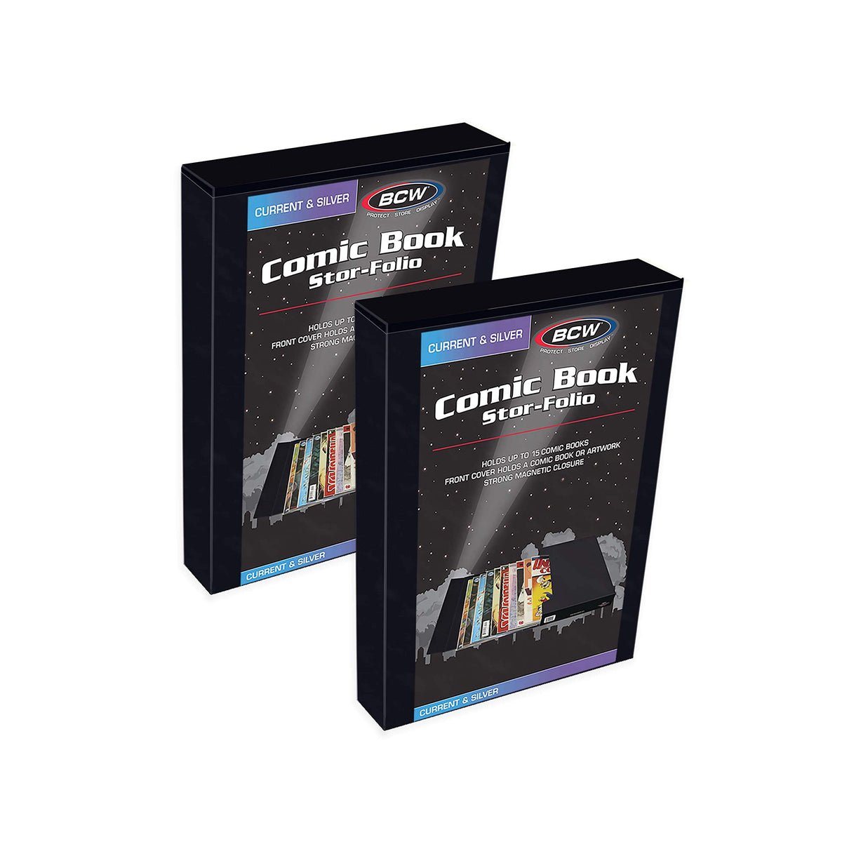 BCW Comic Book Stor-Folio Travel Cases, Holds 15 Bagged Comics, 2 Pack