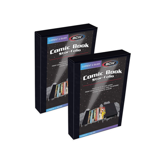 BCW Comic Book Stor-Folio Travel Cases, Holds 15 Bagged Comics, 2 Pack