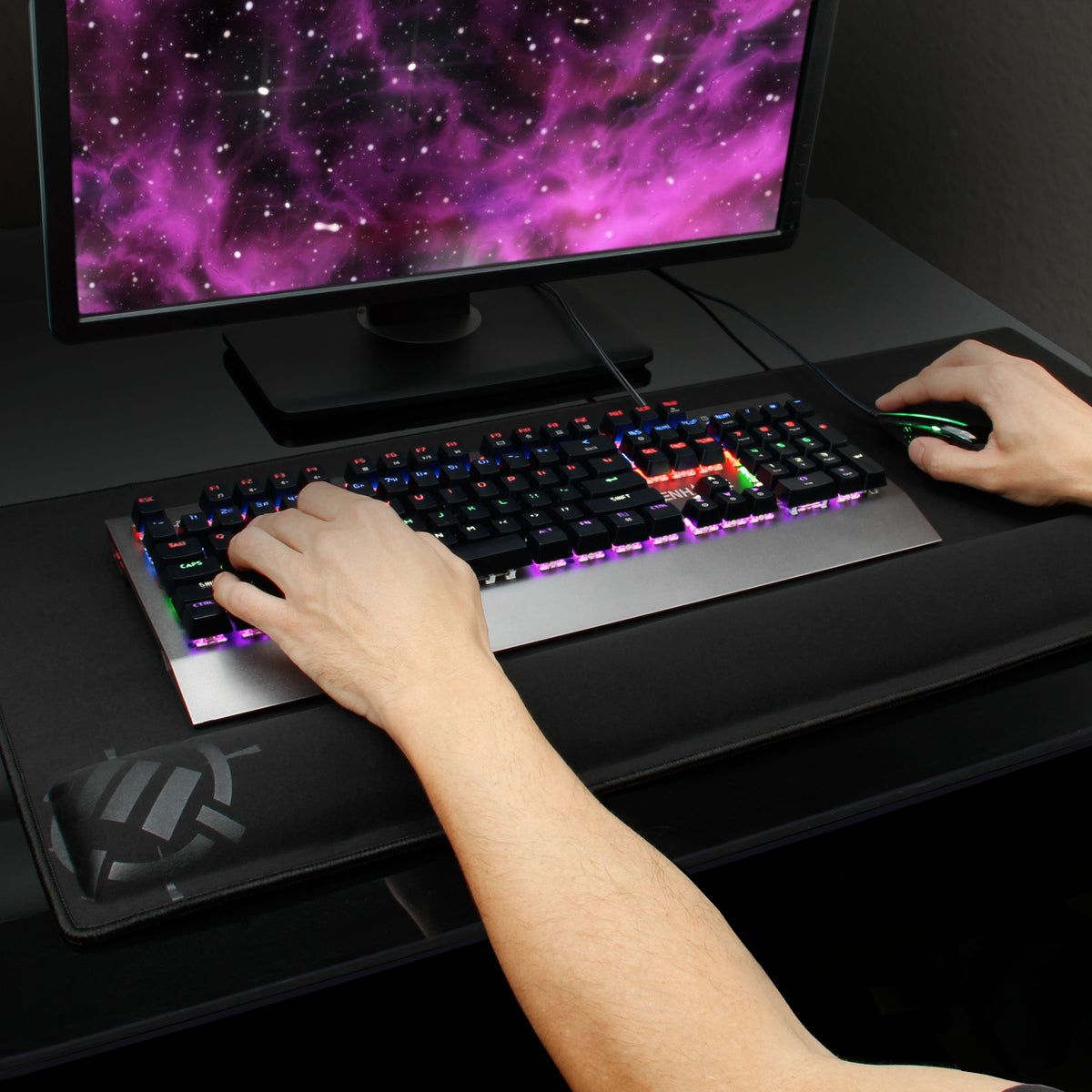 ENHANCE XXL Large Mouse Pad for Desk with 2XL Ergonomic Memory Foam Wrist Rest Support (31.5 x