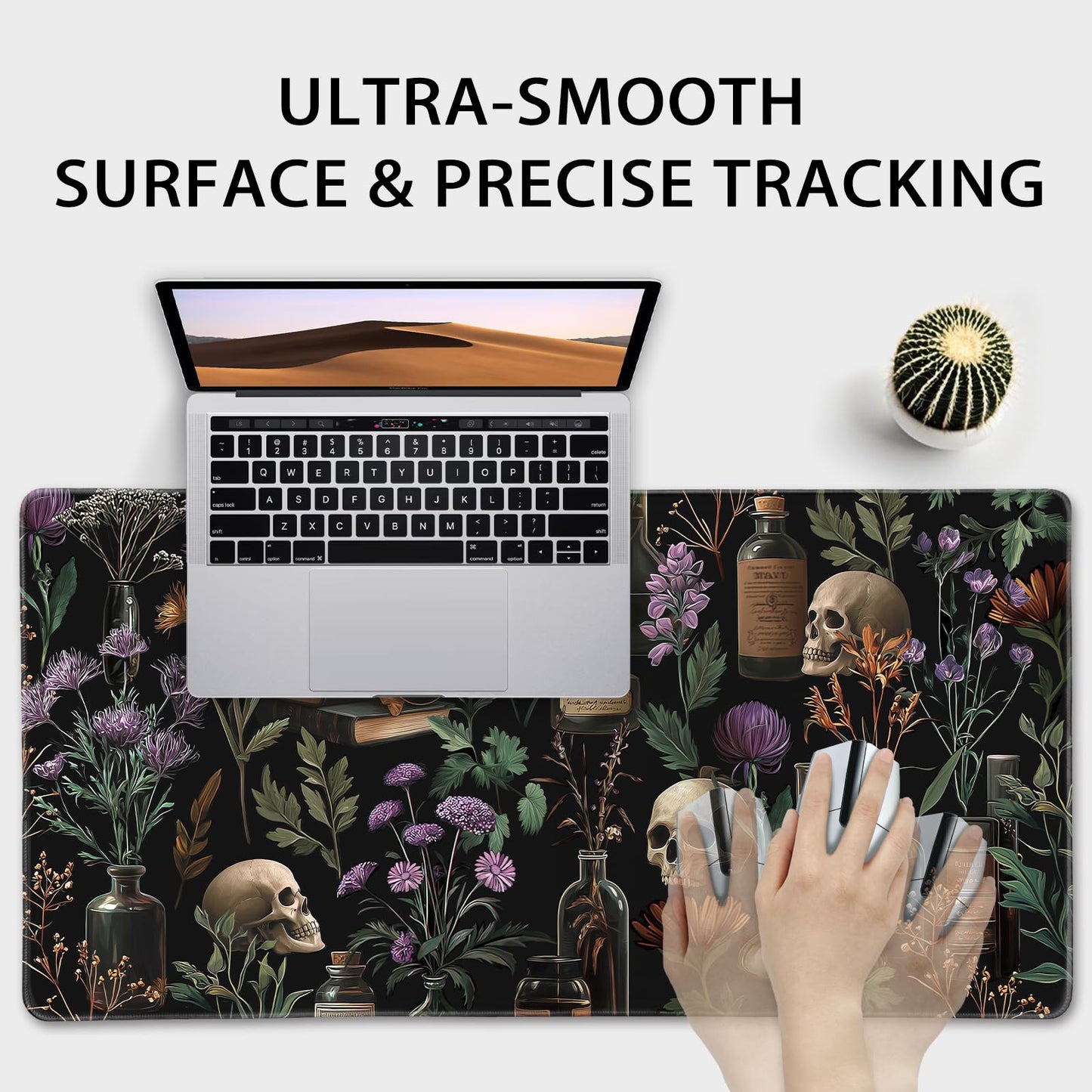 Mcapirivo Goth Floral Mystical Large Gaming Mouse Pad Desk Mat 31.5"x15.7"