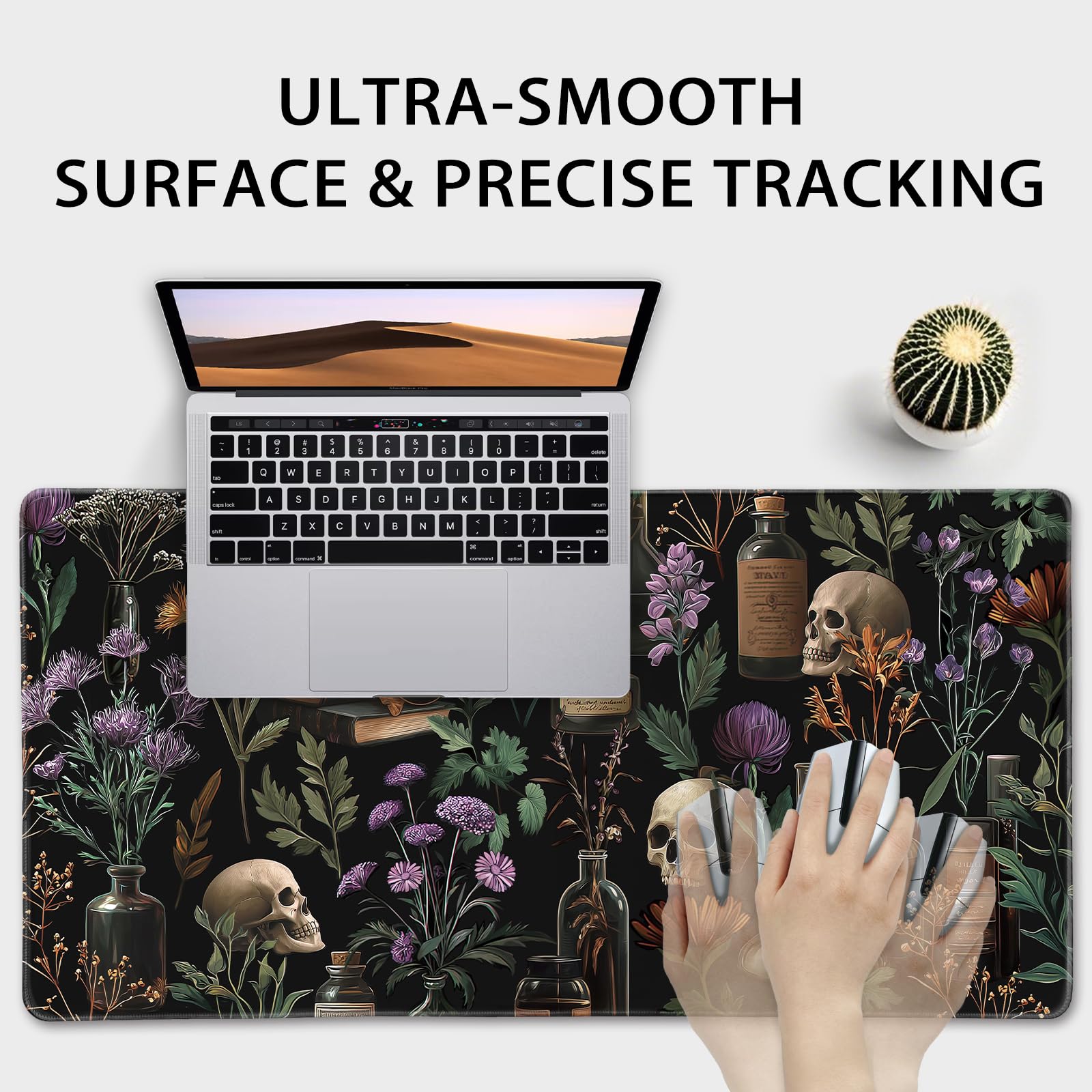 Mcapirivo Goth Floral Mystical Large Gaming Mouse Pad Desk Mat 31.5"x15.7"