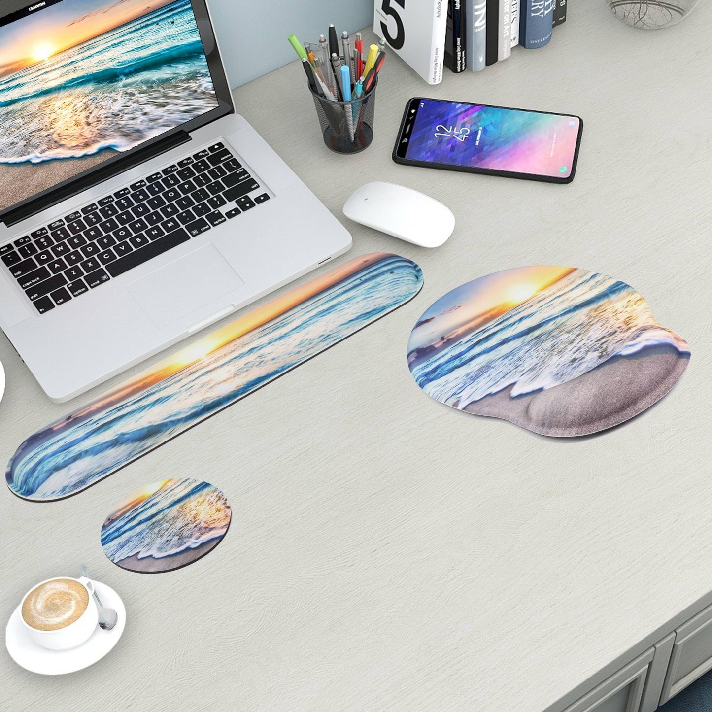 Wiabsi Mouse Pad and Keyboard Wrist Rest Support,Ergonomic Mouse Pad Set