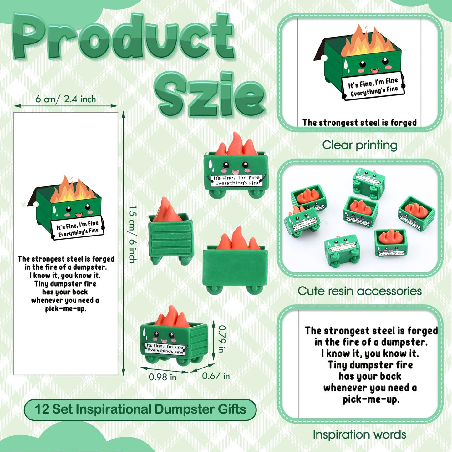 Sayglossy 36 Set Dumpster Desk Accessories Employee Gifts Bulk,Green