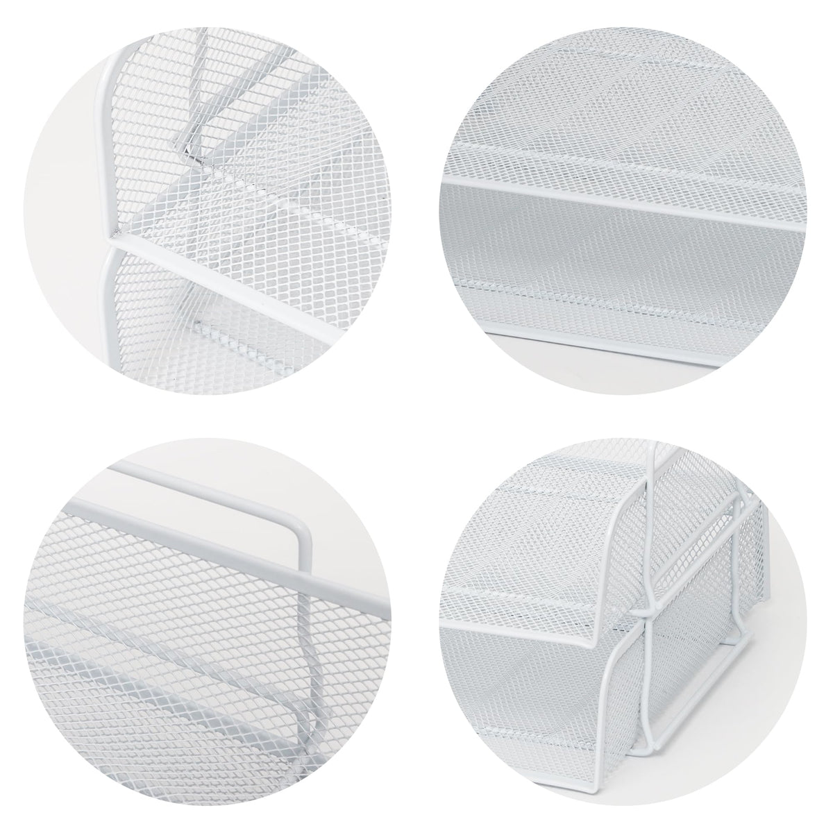 EASEPRES 2 Pack Stackable Desk Paper Tray, Metal Mesh Desktop Document Letter File Organizer for